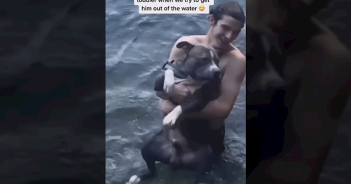 Dramatična reakcija psa dok ga vlasnici iznose iz vode vrijedna je Oscara, video je urnebesan