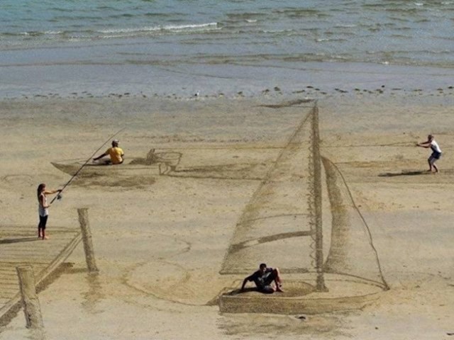 Na plaži su napravili genijalan 3D crtež...