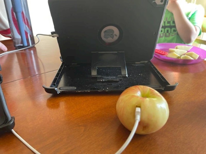 "Moj sin je stavio punjač u jabuku jer je mislio da će se tako napuniti tablet."