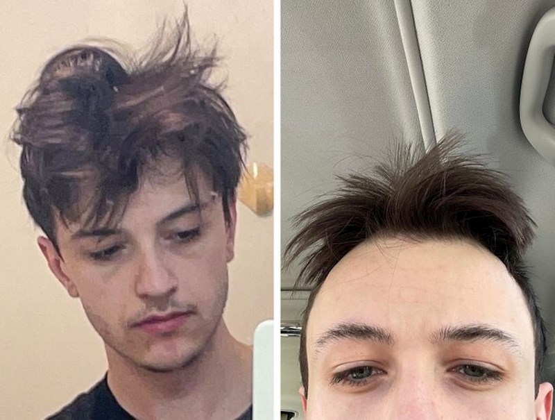 6. "Druga slika je nastala nakon šišanja, sad izgledam gore nego prije!"