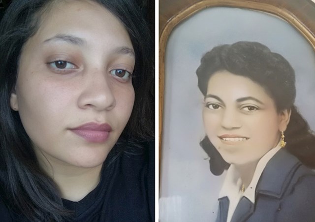 "Usporedba mene i moje bake dok je otprilike imala godina kao ja. Baš jako sličimo"