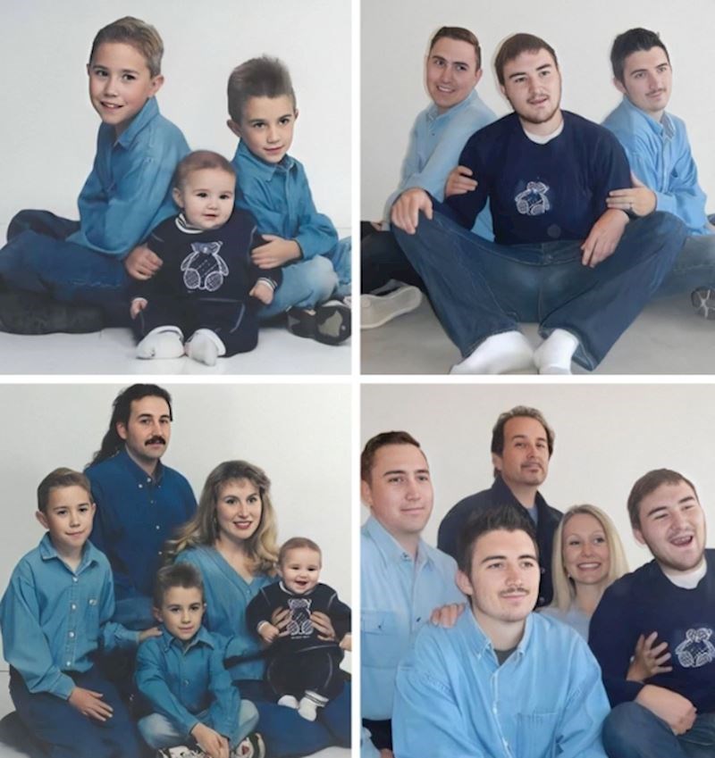 "Rekreacija naše obiteljske "traper na traperu" fotke"