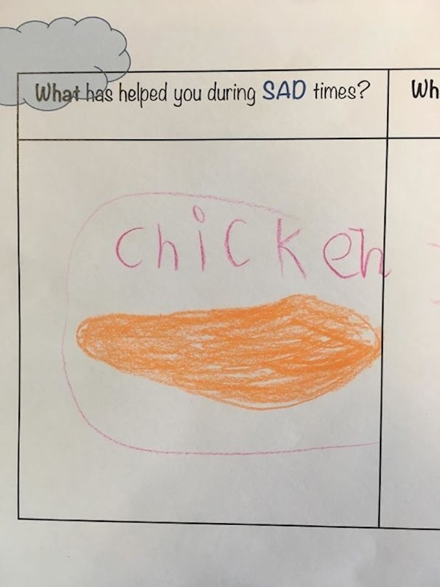 "Što je mom djetetu pomoglo u TUŽNIM vremenima? Piletina."