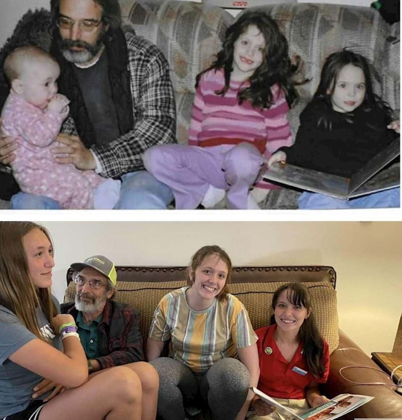 8. "Moja djeca i moj tata prije 14 godina i danas"