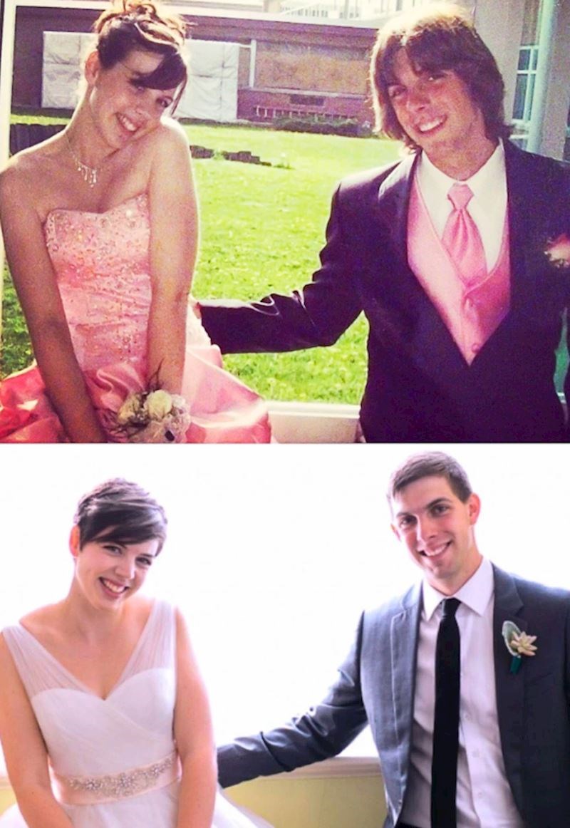 16. "Osam godina kasnije, na svom vjenčanju, nas dvoje smo odlučili rekreirati fotku kojom je sve započelo."