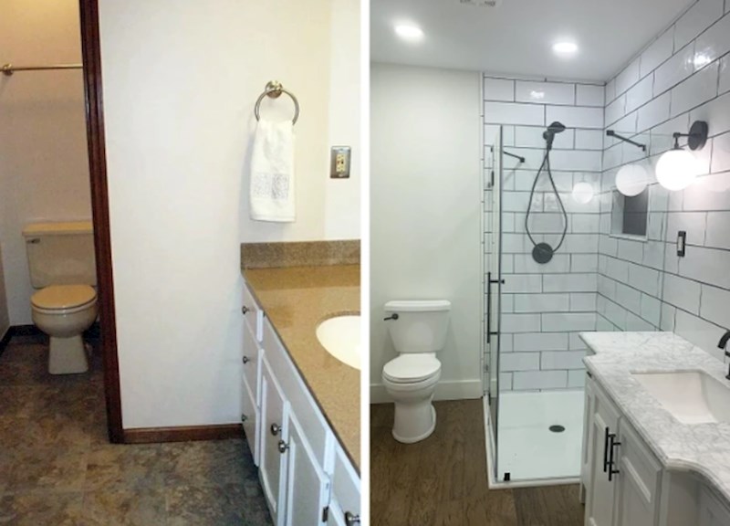11. Ne mogu vam opisati sreću kad sam uspoređivala ove dvije fotografije i vidjela koliko je sad kupaonica bolja i funkcionalnija