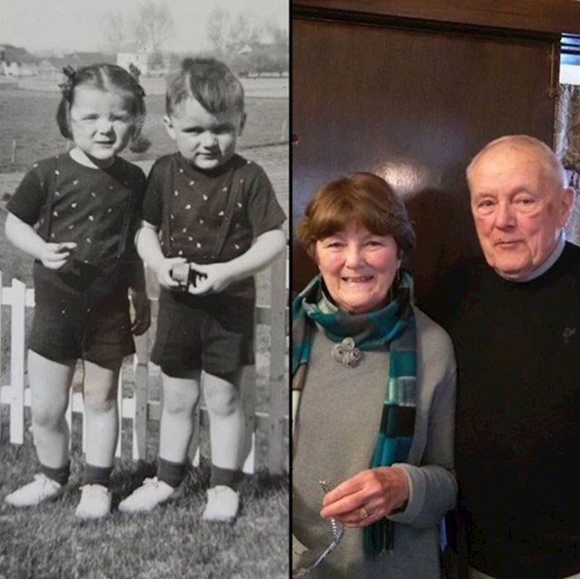 8. "Moja baka i njezin brat blizanac dok su bili jako mali i na dan kada su zajedno proslaviti 80. rođendan."