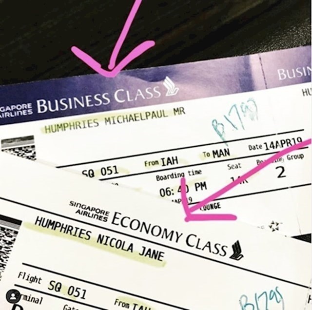 Ova je genije, navodno slučajno, sebi kupio avionsku kartu u business, a ženi u economy klasi.