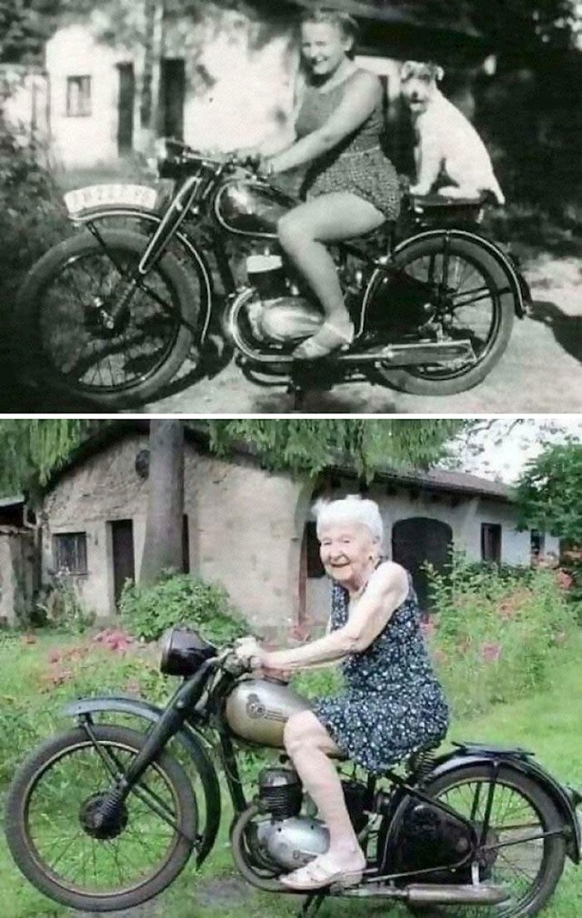 10. "72 godine kasnije. Ista kuća, ista žena, isti motocikl"