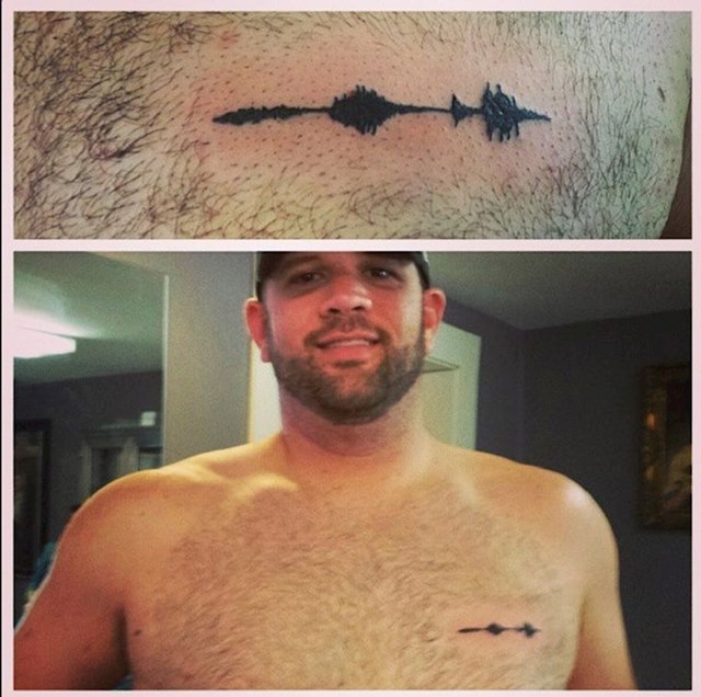 "Moj maleni sin je preminuo i njemu u čast sam odlučio tetovirati zvučne valove njegovog smijeha kako bi ga se uvijek prisjetio kad vidim tetovažu"