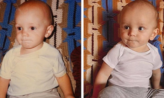 "Ja i moj sin, obojica smo fotografirani dok smo imali devet mjeseci. Mališa izgleda kao moj klon"