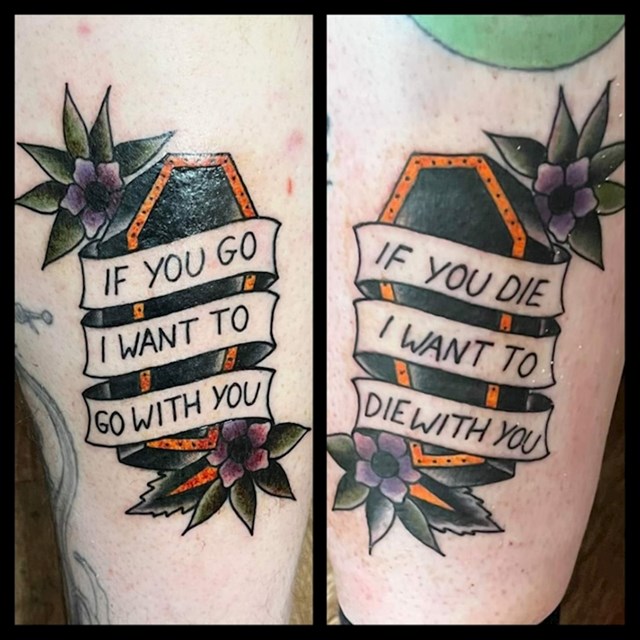 8. "Supruga i ja smo odlučili napraviti gotovo identične tetovaže, samo su riječi malo drugačije"