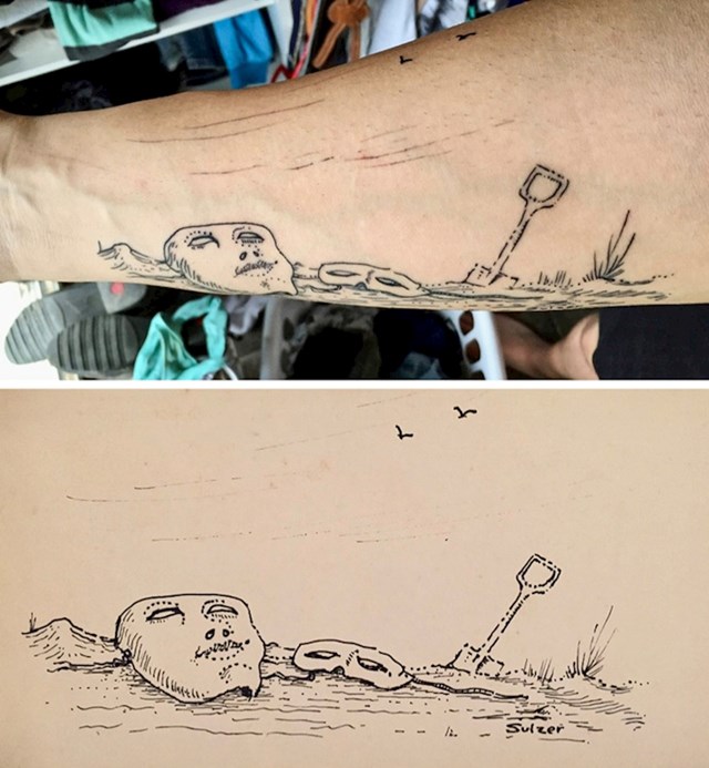15. "Odlučio sam tetovirati skicu koju je nacrtao moj djed"