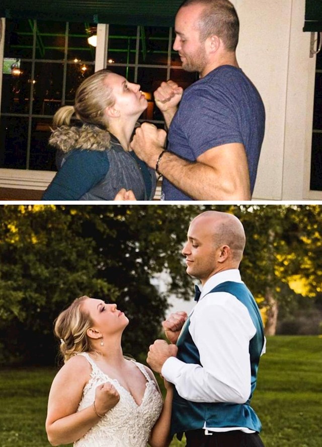 6. "Na prvoj slici smo se tek upoznali, a druga je nastala sedam godina kasnije na dan vjenčanja"