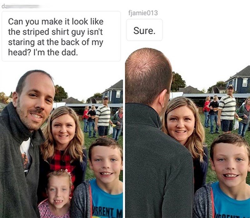 Napravi da onaj čovjek iza ne gleda u moja leđa...