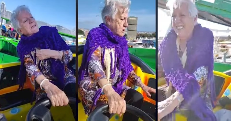 Baka išla u vodeni park s unucima, njezina reakcija na vožnju nasmijala i oduševila ljude