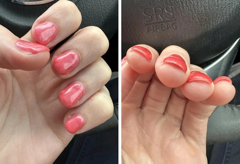 6. "Nikad prije ovoga nisam išla raditi nokte, ali i bez "iskustva" vidim da je ovo jako loše napravljeno"