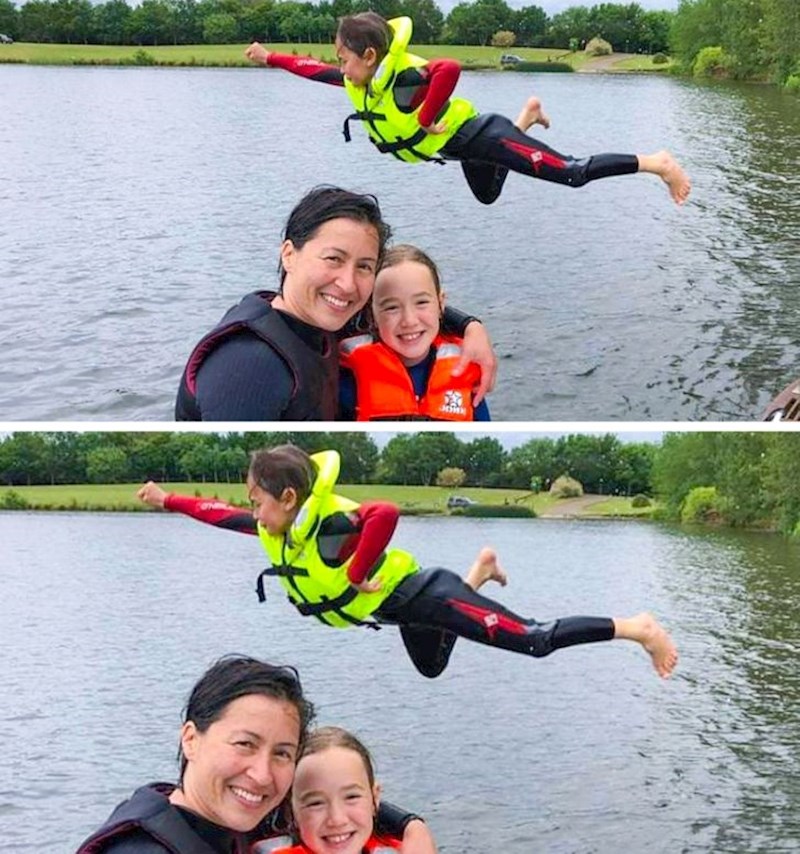 11. "Zamolila je tatu da ju "lansira" dok se njezina sestra i ja slikamo. Sad je uvjerena da je pravi superheroj"