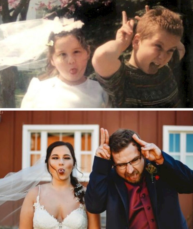 1. "Sestra i ja smo odlučili rekreirati ovu fantastičnu fotografiju, samo što se ovoga puta stvarno udavala"