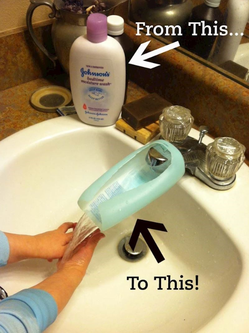 "Od iskorištene bočice šampona smo napravili produženu slavinu za naše klince"