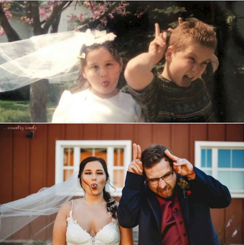 "Sestra mi se nedavno udala pa smo na njezinom vjenčanju odlučili rekreirati ovu odličnu fotku iz djetinjstva"