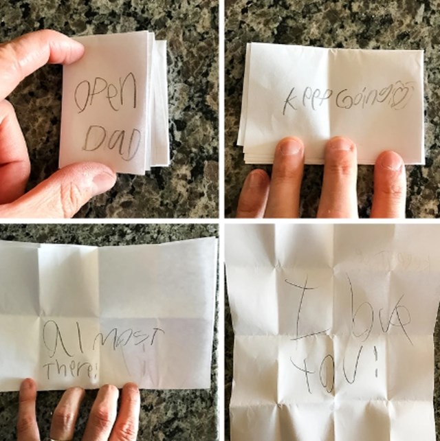 6. "Moja sedmogodišnja djevojčica mi je predala ovaj presladak komad papira s pravim iznenađenjem."
