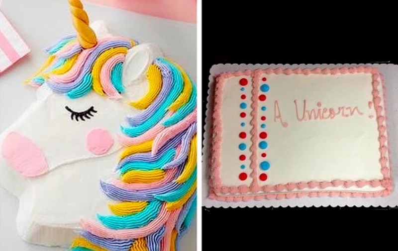 4. Na obje torte se nalazi neki oblik jednoroga. 🤣