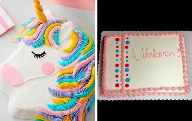 4. Na obje torte se nalazi neki oblik jednoroga. 🤣