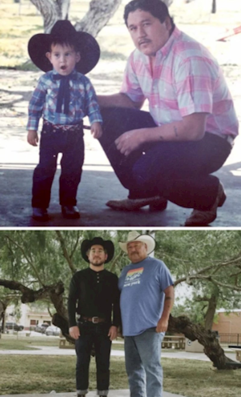 4. "Tata i ja u istom parku prije 33 godine i nedavno"