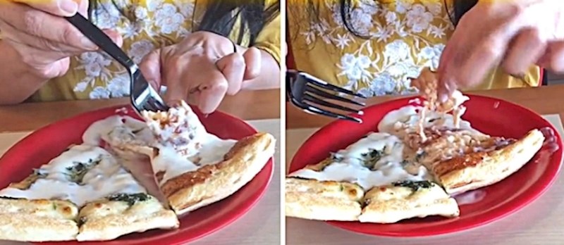 "Moja mama ovako jede pizzu..."