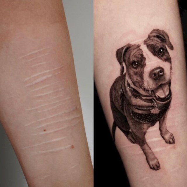 12. Žena je prekrila ožiljeke tetovažom bića koje joj je pomoglo da postane bolje