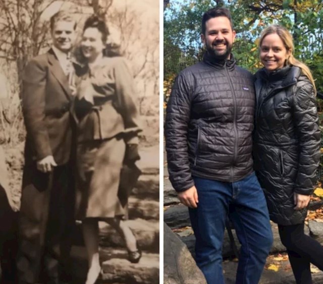 10. "Zaručnica i ja smo konačno pronašli mjesto u Central Parku na kojem su se moji baka i djed fotkali nekad 1940-ih godina"