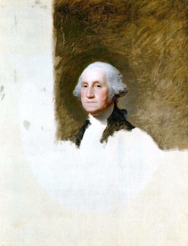 Ovo je nedovršeni portret Georgea Washingtona koji je korišten kao osnova za dizajn novčanice od jednog dolara.