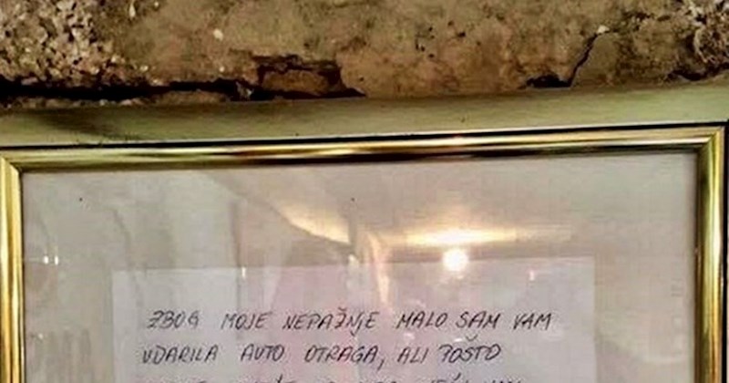 Nije mogao vjerovati svojim očima kad ga je ova poruka dočekala na autu, odlučio ju je uokviriti