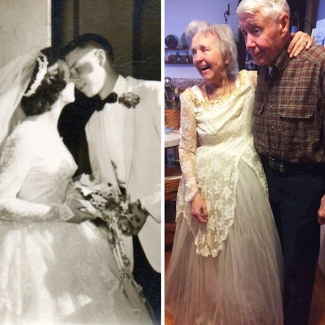 7. "63 godine kasnije i moja baka još uvijek stane u svoju vjenčanicu."