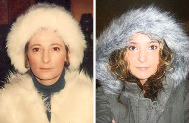 "Fotografija moje mame i mene kad smo imale otprilike isto godina. Čak su i fotografije nastale pod sličnim okolnostima"