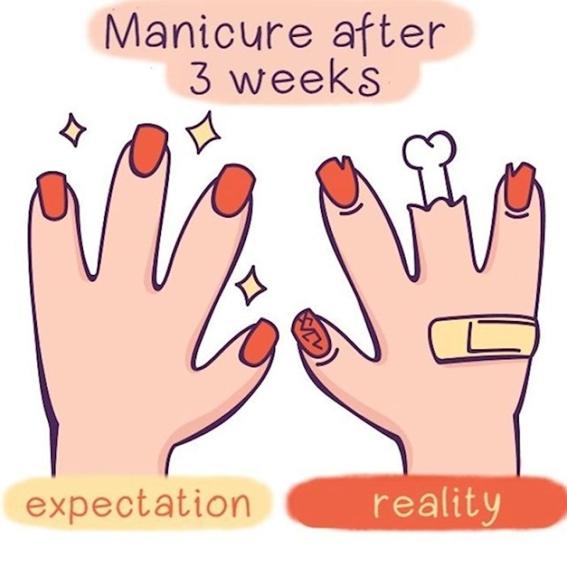 Manikura nakon 3 tjedna: Očekivanja i stvarnost