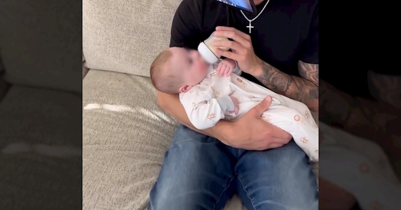 Jedan tata sjetio se kreativnog načina kako nahraniti bebu dok mama nije u blizini, video je hit!