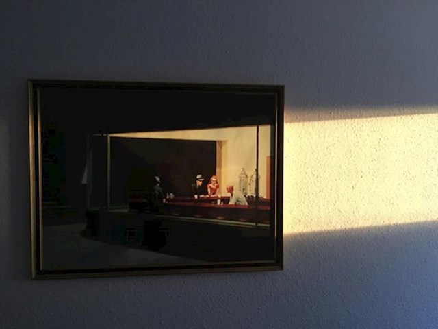 Svjetlo s prozora se savršeno poklopilo s osvijetljenim dijelom na fotki.