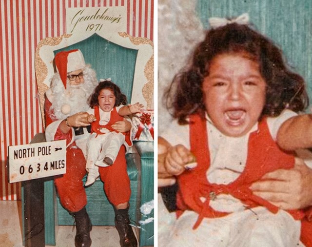 9. "Pronašla sam svoju staru fotografiju kad sam prvi put "upoznala" Djeda Božićnjaka. Malo je reći da nisam bila oduševljena"