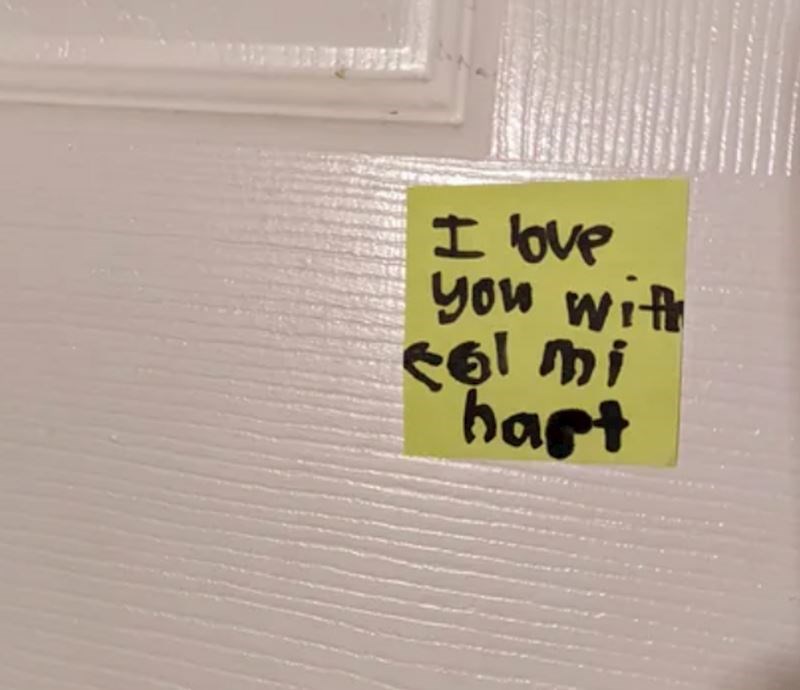 5. "Moja kćer je supruzi danas ostavila preslatku poruku"