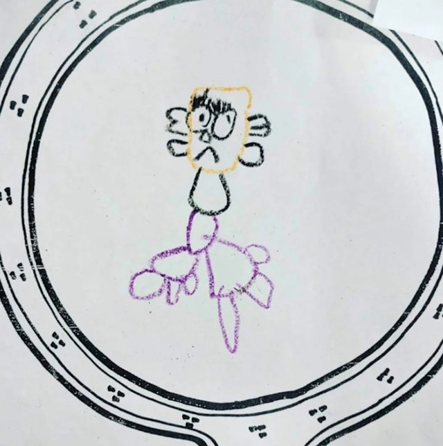 "Moja djevojčica je dobila zadatak da nacrta svoj portret. Mislim, ako ništa barem je probala..."