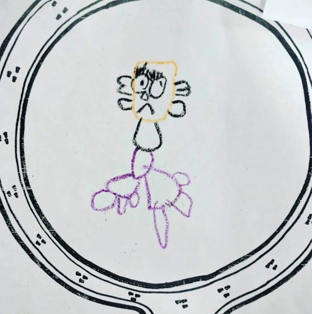 "Moja djevojčica je dobila zadatak da nacrta svoj portret. Mislim, ako ništa barem je probala..."
