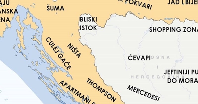 Razočarani Slavonac je napravio kartu Hrvatske koja će vas nasmijati opisima regija