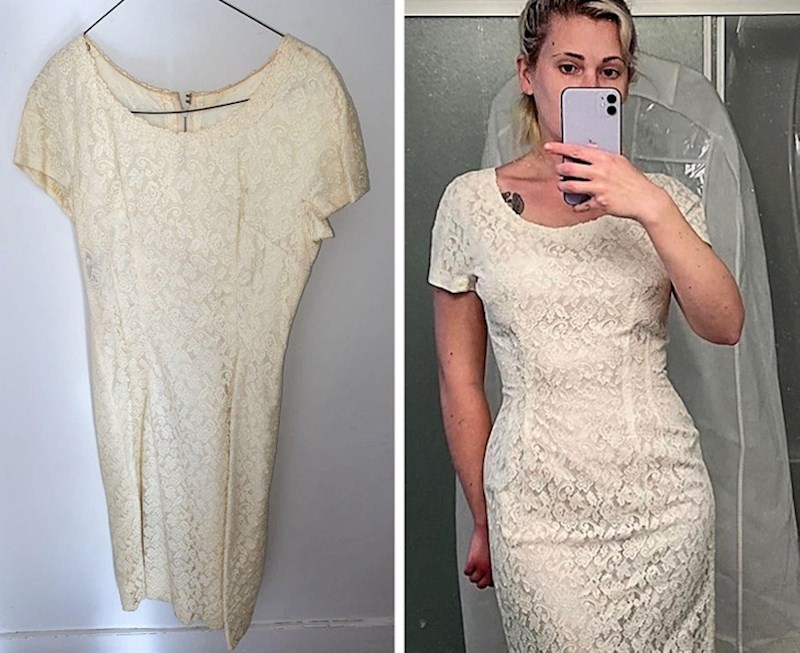 "Na vjenčanju sam nosila vjenačanicu svoje bake. Vrijeme nije bilo milostivo prema njoj pa sam je dala profesionalno očistiti i prekrojila po svojim mjerama. Mislim da bi baka bila presretna da me mogla vidjeti"