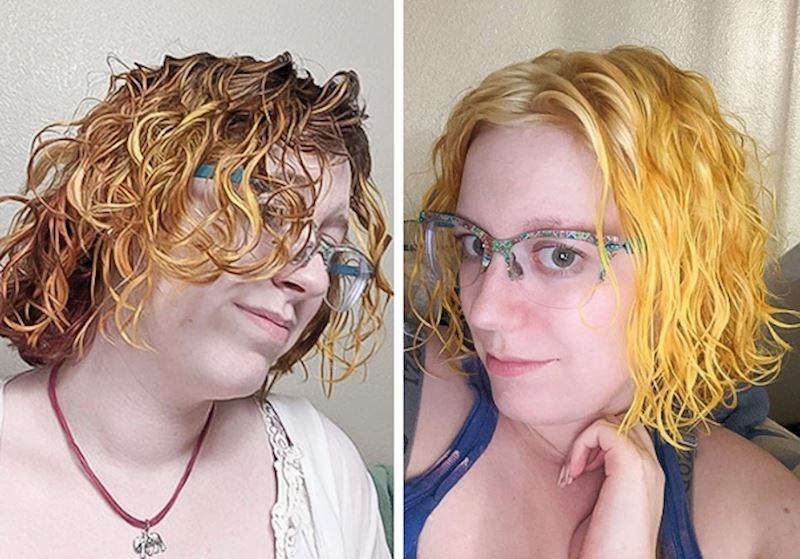 "Pokušala sam izblijeliti svoju staru boju kako bi mogla na kraju imati boju lavande, ali ova žuta se nikako ne ispire. Baš nemam sreće..."