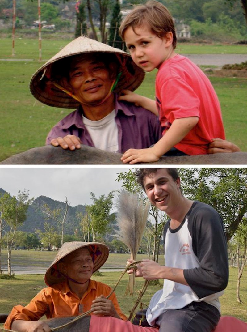 11. "Kad sam bio mali, moja obitelj i ja smo išli u Japan pa smo se slikali s ovim čovjekom i njegovim bivolom. Opet smo se sreli s gospodinom kad smo se vratili u Vijetnam 2020. godine"