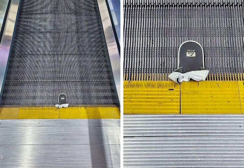 "Ništa ne može poći po zlu ako u japankama hodam po pokretnoj traci, zar ne? Mhm, nisam ni mislio..."