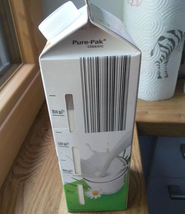 5. "Oduševljena sam ovim pakiranjem mlijeka u kojem vidim koliko mi je mlijeka ostalo."