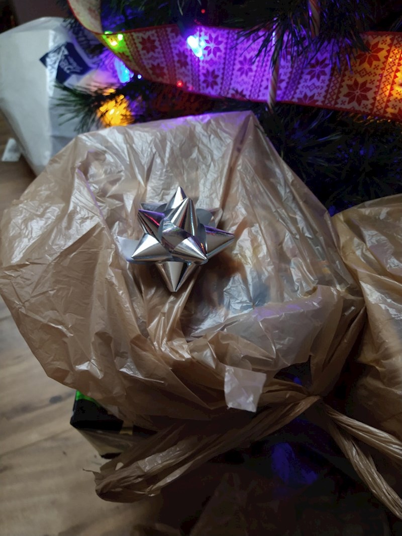 9. "Nitko neće primijetiti da dar zapravo nije lijepo zamotan ako je gore mašna, zar ne?"